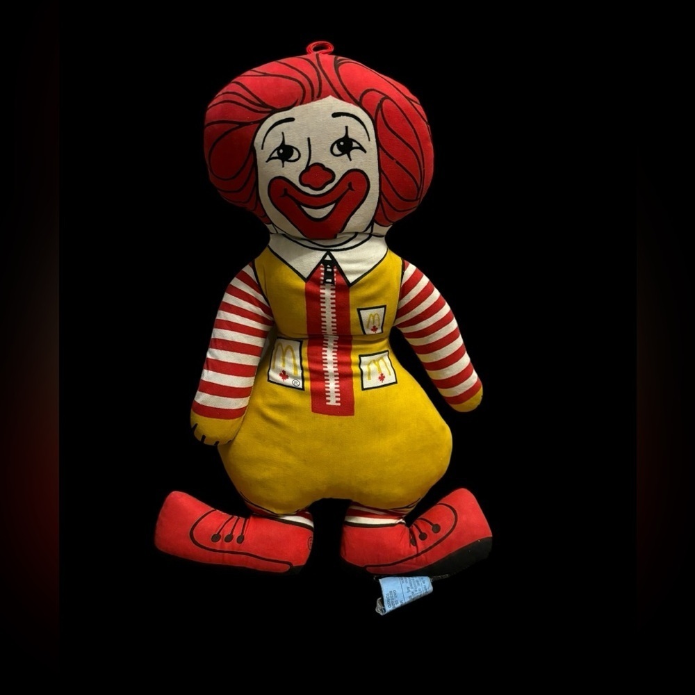 Vintage Ronald McDonald Soft Fabric Clown Doll Read